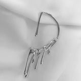 Geometric Metal Dripping Wax Irregular Lava Cuff Earring