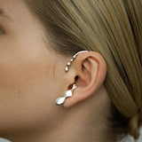 Geometric Metal Dripping Wax Irregular Lava Cuff Earring