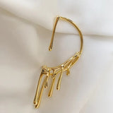 Geometric Metal Dripping Wax Irregular Lava Cuff Earring