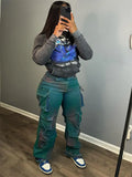 Simply Fly Cargo Denim Tie Dye Jeans