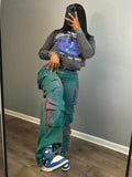 Simply Fly Cargo Denim Tie Dye Jeans