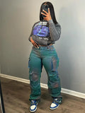 Simply Fly Cargo Denim Tie Dye Jeans
