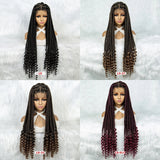 Full Lace Big Knotless Braided  Synthetic Wigs
