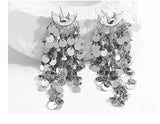 Women's Shiny Sequins Long Tassel Earrings
