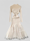 Women's Mesh Splice Knitted Dress