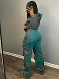 Simply Fly Cargo Denim Tie Dye Jeans