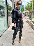 PU Leather Two Piece Set